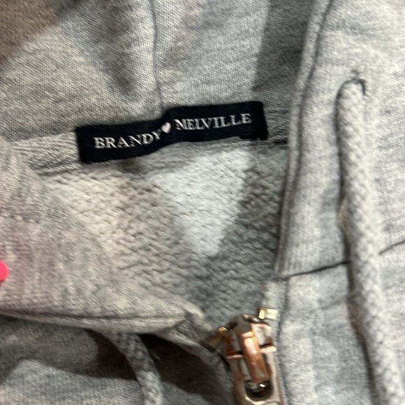 Brandy Melville oversized heavy woman’s zipup grey hoodie - Picture 2 of 6